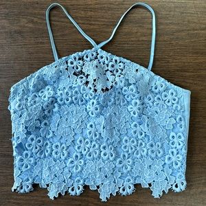 Lipsy London Michelle Keegan Crop Top in Blue